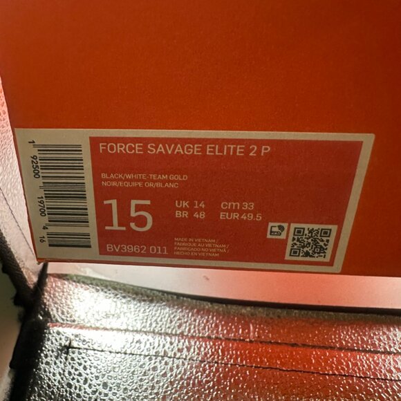 Nike Force Savage Elite 2 “Black Gold” size 15 mens - Picture 7 of 7